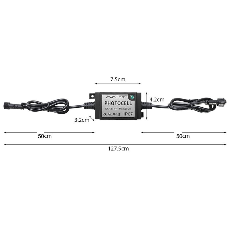 FVTLED LED Photocell DC/AC 12V PC Waterproof IP68 Max.load Power 60W Only for FVTLED Outdoor Light Switch Used - Image 2
